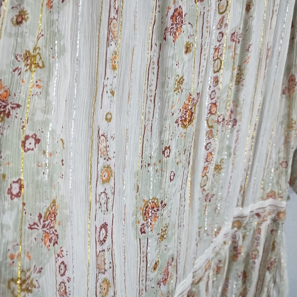 Free People Dance Magic Embroidered Yoke Flowy Boho Festival Hippie Tunic L - Picture 11 of 12
